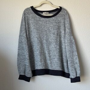 Haptics Gray Black Knit Sweater Contrast Trim Cozy Casual Pullover No Size